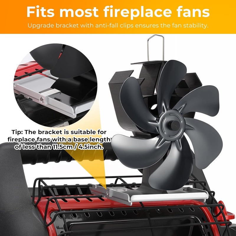 XTIMES Wood Stove Fan Bracket, Multi-Purpose Heater Bracket, Compatible with Buddy Heater Fireplace Fan, Aluminum, Silver, Wall Mount, Medium Size - Image 4